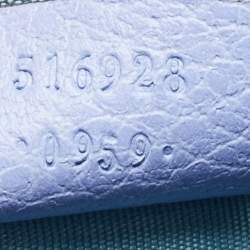 Pre Owned Gucci Purple/Gold Leather Garden Cat Zip Pouch