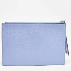 Pre Owned Gucci Purple/Gold Leather Garden Cat Zip Pouch