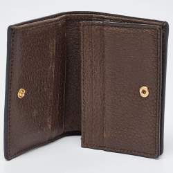 Gucci Brown GG Supreme Canvas and Leather Web Ophidia Card Case 