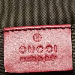 Pre Owned Gucci Beige/Red GG Canvas Web Shopper Tote