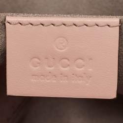 Gucci Pink Matelasse Leather Mini GG Marmont Shoulder Bag