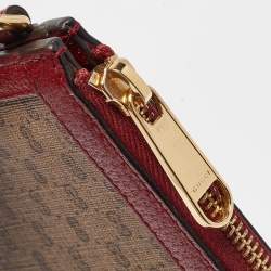 Pre Owned Gucci x Doraemon Red/Beige Mini GG Supreme and Doraemon Canvas Pouch