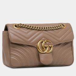 Pre Owned Gucci Small GG Marmont Matelasse Crossbody Bag