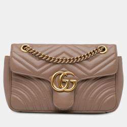 Pre Owned Gucci Small GG Marmont Matelasse Crossbody Bag