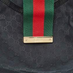 Pre Owned Gucci Black GG Canvas and Leather New Ladies Web Hobo
