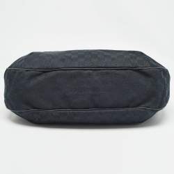 Pre Owned Gucci Black GG Canvas and Leather New Ladies Web Hobo