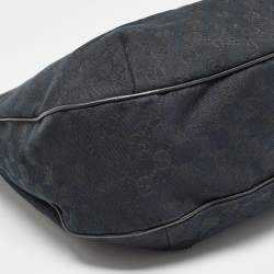 Pre Owned Gucci Black GG Canvas and Leather New Ladies Web Hobo