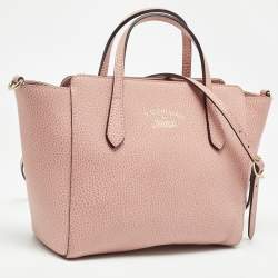 Gucci Pink Leather Mini Swing Tote