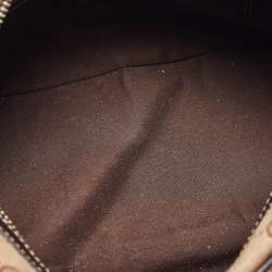 Pre Owned Gucci Brown/Beige GG Canvas and Leather Horsebit Wave Boston Bag