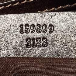 Pre Owned Gucci Brown/Beige GG Canvas and Leather Horsebit Wave Boston Bag