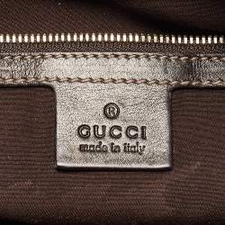 Pre Owned Gucci Brown/Beige GG Canvas and Leather Horsebit Wave Boston Bag
