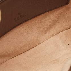 Pre Owned Gucci Beige/Tan GG Supreme Canvas and Leather Mini 1961 Jackie Shoulder Bag