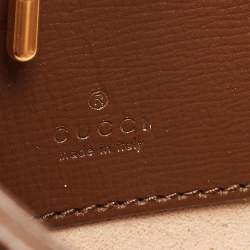 Pre Owned Gucci Beige/Tan GG Supreme Canvas and Leather Mini 1961 Jackie Shoulder Bag