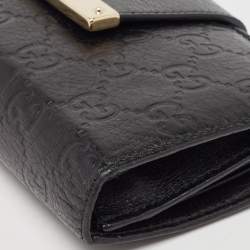 Gucci Black Guccissima Leather Continental Wallet