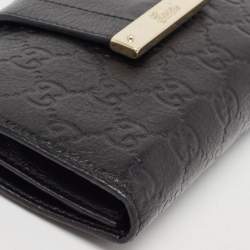 Gucci Black Guccissima Leather Continental Wallet