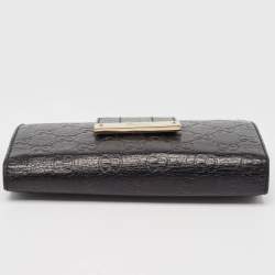 Gucci Black Guccissima Leather Continental Wallet