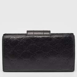 Gucci Black Guccissima Leather Continental Wallet