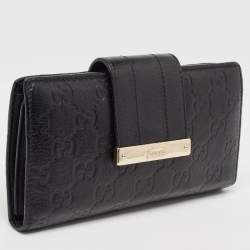 Gucci Black Guccissima Leather Continental Wallet