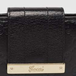 Gucci Black Guccissima Leather Continental Wallet