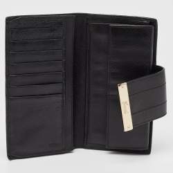 Gucci Black Guccissima Leather Continental Wallet