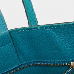 Pre Owned Gucci Green Pebbled Leather Small Swing Tote