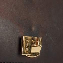 Pre Owned Gucci Black Leather Mini Web Chain Sylvie Crossbody Bag