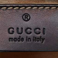 Pre Owned Gucci Black Leather Mini Web Chain Sylvie Top Handle Bag