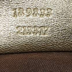 Pre Owned Gucci Biege/Gold GG Canvas and Leather Large D Ring Hobo