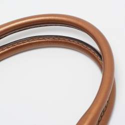 Pre Owned Gucci Bronze/Beige GG Canvas and Leather Medium Sukey Tote