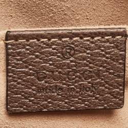 Pre Owned Gucci Beige/Brown GG Supreme Canvas and Leather Mini Ophidia Crossbody Bag