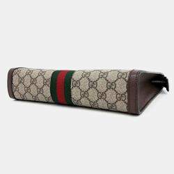 Gucci Brown GG Canvas Web Ophidia Clutch 