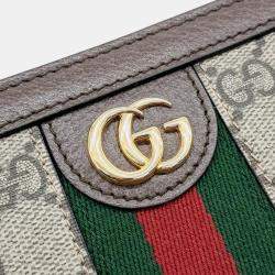 Gucci Brown GG Canvas Web Ophidia Clutch 