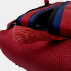 Pre Owned Gucci Red Canvas Embroidered Techo Backpack