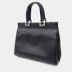 Gucci Black Leather Zumi Top Handle Small Bag