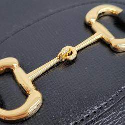 Pre Owned Gucci Black Leather Horsebit 1955 Shoulder Bag