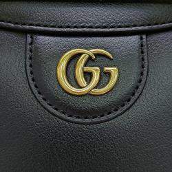 Gucci Black Leather Diana Bamboo Small Tote Bag 