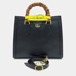 Gucci Black Beige GG Supreme Canvas and Leather Bee Print Soft Tote Gucci TLC