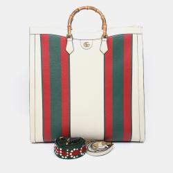 Pre Owned Gucci White Diana Maxi Tote Bag