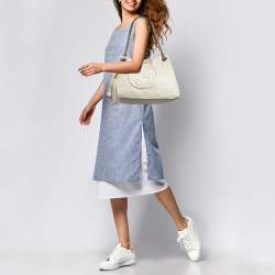 Gucci Off White Leather Medium Soho Chain Tote