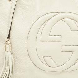 Gucci Off White Leather Medium Soho Chain Tote