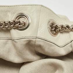 Gucci Off White Leather Medium Soho Chain Tote