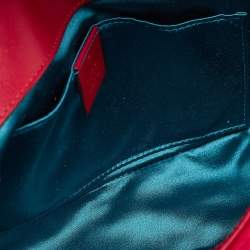 Pre Owned Gucci Red Matelasse Velvet Mini GG Marmont Shoulder Bag