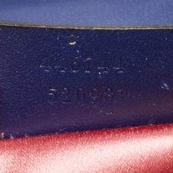 Pre Owned Gucci Blue Matelasse Velvet Mini GG Marmont Shoulder Bag