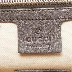 Pre Owned Gucci Cream Python Medium Tassel New Bamboo Top Handle Bag