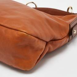 Pre Owned Gucci Brown Leather Medium Horsebit Hobo