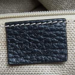 Pre Owned Gucci Black Leather GG Charm Tote