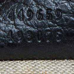 Pre Owned Gucci Black Leather GG Charm Tote