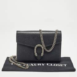 Gucci Black Leather Dionysus Wallet On Chain