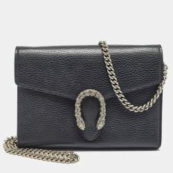 Gucci Black Leather Dionysus Wallet On Chain