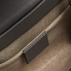 Pre Owned Gucci Grey Microguccissima Leather Mini Emily Chain Shoulder Bag